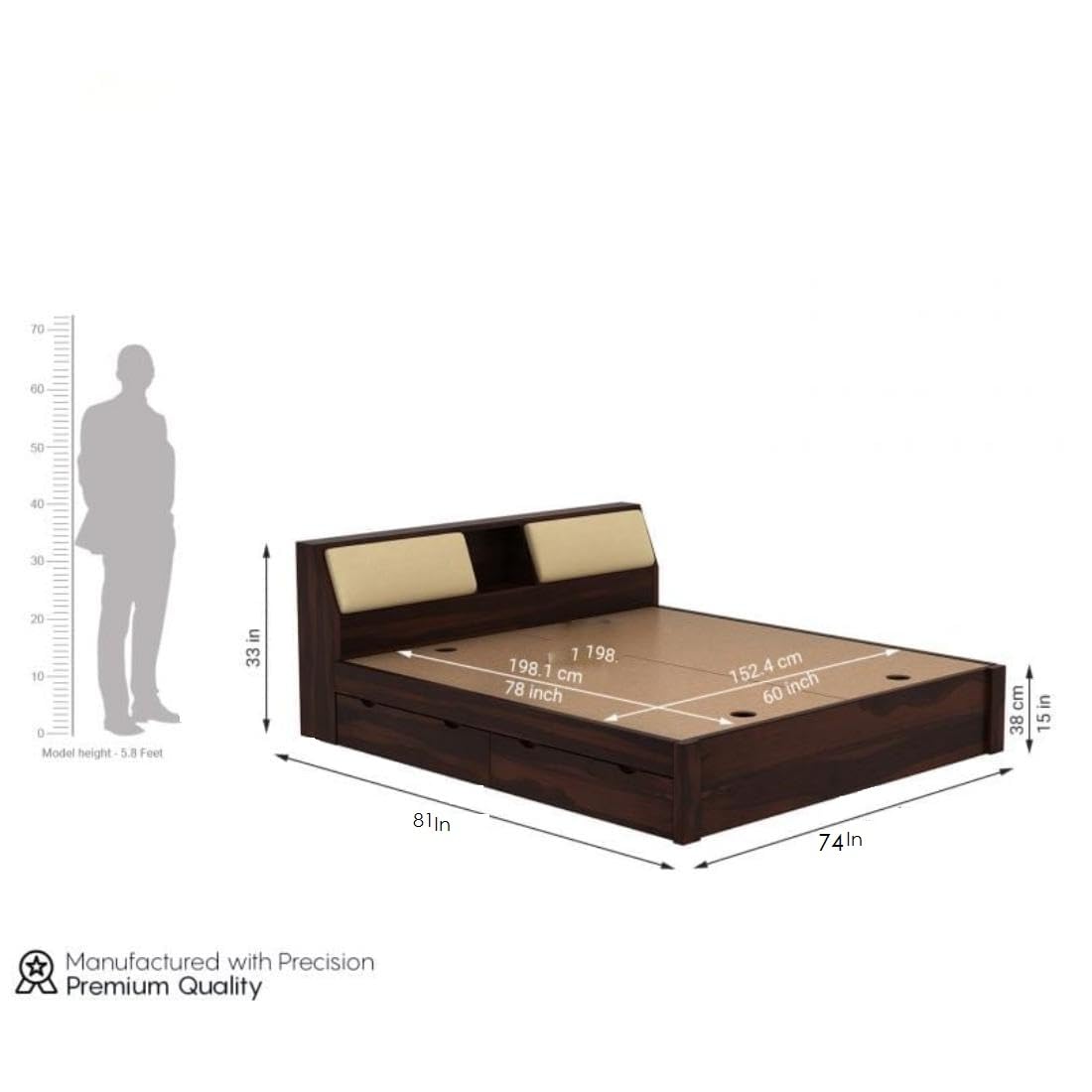 king size bed 16.4