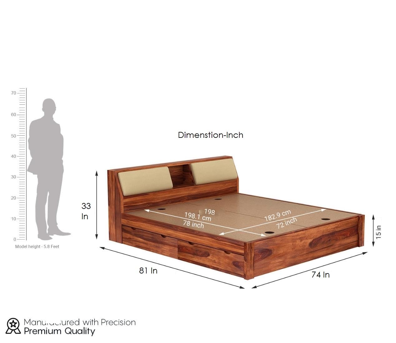 king size bed 17.5