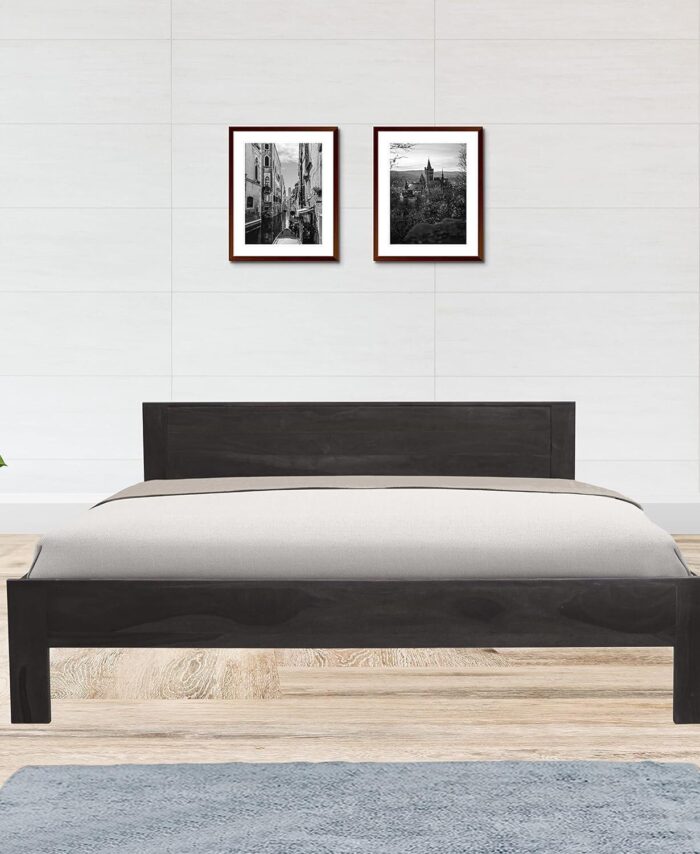 Sheesham Wood Queen Bed: No Storage, Elegant Home Palang.