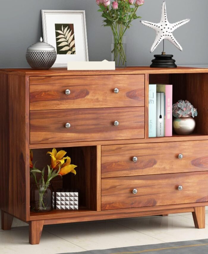 Sheesham Wood Chest: Honey Brown Storage for Any Room.
